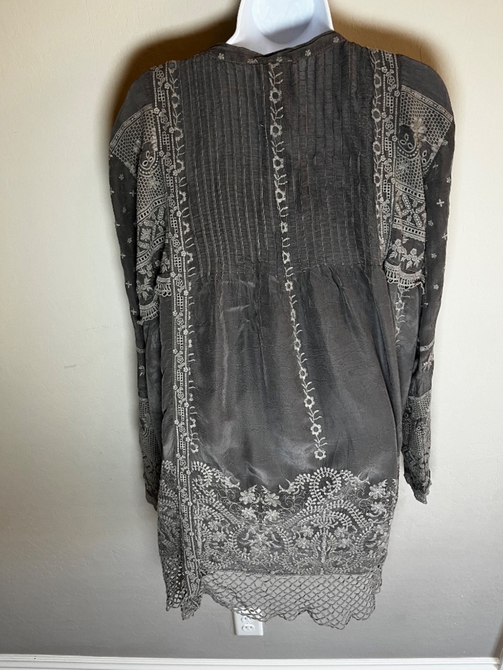 Johnny Was Gray Cupra Rayon Tunic/Jacket Button Down Size Small - Picture 3 of 11